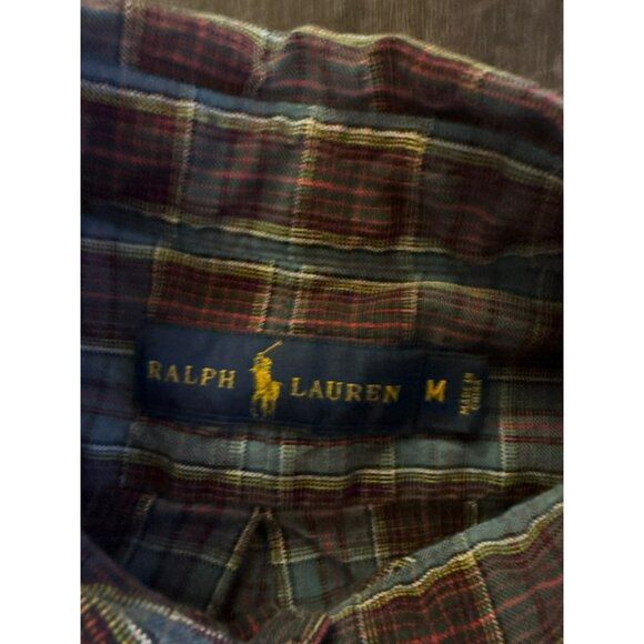 Ralph Lauren Plaid Button-Down Long Sleeve Shirt 100% Cotton Size Medium - Picture 3 of 8